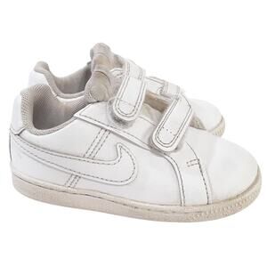 Nike Court Royale Baby Sneakers White Leather Hook Loop Toddler 6.5 Running Shoe